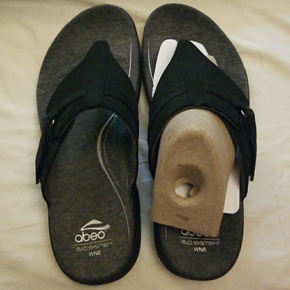 Abeo Haven Black Orthopedic Sandal Sz 8 Neutral